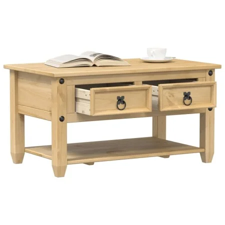 Mesa de centro cajones Corona madera maciza de pino 85x50x45 cm de vidaXL, Mesas de centro - Ref: Foro24-4002772, Precio: 96,...