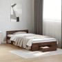 Cama con cajón madera de ingeniería marrón roble 75x190 cm de vidaXL, Camas y somieres - Ref: Foro24-3280810, Precio: 121,17 ...