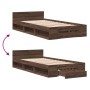 Cama con cajón madera de ingeniería marrón roble 75x190 cm de vidaXL, Camas y somieres - Ref: Foro24-3280810, Precio: 121,17 ...