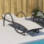 Lounger with black synthetic rattan cushion 60x199x42 cm by vidaXL, Loungers - Ref: Foro24-368257, Price: 159,31 €, Discount: %