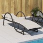 Tumbona con cojín ratán sintético negro 60x199x42 cm de vidaXL, Tumbonas - Ref: Foro24-368257, Precio: 140,19 €, Descuento: %