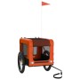 Remolque de bicicleta mascotas hierro tela Oxford naranja negro de vidaXL, Cochecitos para mascotas - Ref: Foro24-93921, Prec...