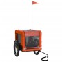 Remolque de bicicleta mascotas hierro tela Oxford naranja negro de vidaXL, Cochecitos para mascotas - Ref: Foro24-93921, Prec...