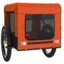 Remolque de bicicleta mascotas hierro tela Oxford naranja negro de vidaXL, Cochecitos para mascotas - Ref: Foro24-93921, Prec...