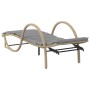 Tumbona con cojín ratán sintético beige 60x199x42 cm de vidaXL, Tumbonas - Ref: Foro24-368261, Precio: 142,91 €, Descuento: %