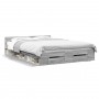 Cama con cajones madera ingeniería gris Sonoma 120x200 cm de vidaXL, Camas y somieres - Ref: Foro24-3280760, Precio: 171,20 €...
