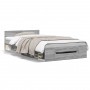 Cama con cajón madera ingeniería gris Sonoma 100x200 cm de vidaXL, Camas y somieres - Ref: Foro24-3280795, Precio: 137,30 €, ...