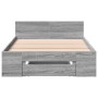 Cama con cajón madera ingeniería gris Sonoma 100x200 cm de vidaXL, Camas y somieres - Ref: Foro24-3280795, Precio: 137,30 €, ...