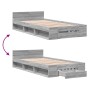 Cama con cajón madera ingeniería gris Sonoma 100x200 cm de vidaXL, Camas y somieres - Ref: Foro24-3280795, Precio: 137,30 €, ...