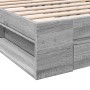 Cama con cajón madera ingeniería gris Sonoma 100x200 cm de vidaXL, Camas y somieres - Ref: Foro24-3280795, Precio: 137,30 €, ...