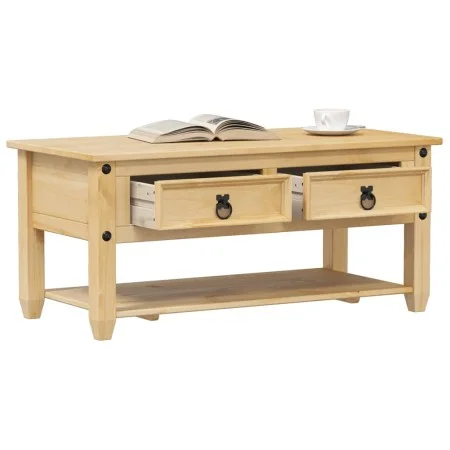 Mesa de centro cajones Corona madera maciza pino 100x48x45 cm de vidaXL, Mesas de centro - Ref: Foro24-4002773, Precio: 120,1...