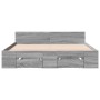 Cama con cajones madera de ingeniería gris Sonoma 135x190 cm de vidaXL, Camas y somieres - Ref: Foro24-3280774, Precio: 154,6...