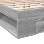 Cama con cajones madera de ingeniería gris Sonoma 135x190 cm de vidaXL, Camas y somieres - Ref: Foro24-3280774, Precio: 154,6...