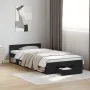 Cama con cajón madera de ingeniería negra 75x190 cm de vidaXL, Camas y somieres - Ref: Foro24-3280805, Precio: 120,61 €, Desc...