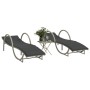 Tumbonas con mesita 2 unidades ratán sintético gris claro de vidaXL, Tumbonas - Ref: Foro24-368268, Precio: 271,89 €, Descuen...