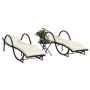 Tumbonas con mesita 2 unidades ratán sintético negro by vidaXL, Loungers - Ref: Foro24-368263, Price: 262,23 €, Discount: %
