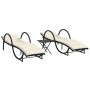 Tumbonas con mesita 2 unidades ratán sintético negro de vidaXL, Tumbonas - Ref: Foro24-368263, Precio: 266,30 €, Descuento: %