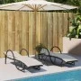 Liegestühle mit Tisch 2 Stück in schwarzem synthetischem Rattan von vidaXL, Liegen - Ref: Foro24-368263, Preis: 262,23 €, Rab...