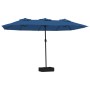 Sombrilla doble con luces LED azul celeste 449x245 cm de vidaXL, Sombrillas - Ref: Foro24-362960, Precio: 227,54 €, Descuento: %