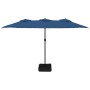 Sombrilla doble con luces LED azul celeste 449x245 cm de vidaXL, Sombrillas - Ref: Foro24-362960, Precio: 227,54 €, Descuento: %