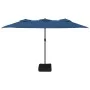 Sombrilla doble con luces LED azul celeste 449x245 cm de vidaXL, Sombrillas - Ref: Foro24-362960, Precio: 203,67 €, Descuento: %