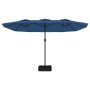 Sombrilla doble con luces LED azul celeste 449x245 cm de vidaXL, Sombrillas - Ref: Foro24-362960, Precio: 227,54 €, Descuento: %