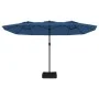 Sombrilla doble con luces LED azul celeste 449x245 cm de vidaXL, Sombrillas - Ref: Foro24-362960, Precio: 203,67 €, Descuento: %