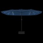 Sombrilla doble con luces LED azul celeste 449x245 cm de vidaXL, Sombrillas - Ref: Foro24-362960, Precio: 227,54 €, Descuento: %