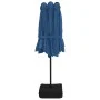 Sombrilla doble con luces LED azul celeste 449x245 cm de vidaXL, Sombrillas - Ref: Foro24-362960, Precio: 203,67 €, Descuento: %