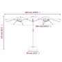 Sombrilla doble con luces LED azul celeste 449x245 cm de vidaXL, Sombrillas - Ref: Foro24-362960, Precio: 227,54 €, Descuento: %