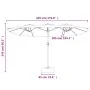 Sombrilla doble con luces LED azul celeste 449x245 cm de vidaXL, Sombrillas - Ref: Foro24-362960, Precio: 203,67 €, Descuento: %
