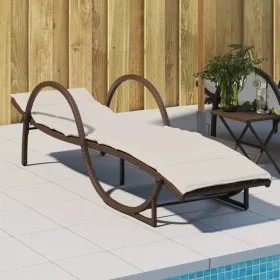 Liege mit braunem synthetischem Rattankissen 60x199x42 cm von vidaXL, Liegen - Ref: Foro24-368258, Preis: 162,39 €, Rabatt: %