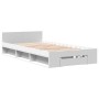 Cama con cajón madera de ingeniería blanco 100x200 cm de vidaXL, Camas y somieres - Ref: Foro24-3280790, Precio: 138,86 €, De...