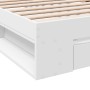 Cama con cajón madera de ingeniería blanco 100x200 cm de vidaXL, Camas y somieres - Ref: Foro24-3280790, Precio: 138,86 €, De...