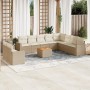 Set de sofás de jardín 11pzas con cojines ratán sintético beige en Conjuntos de jardín | Comprar online en Foru.es