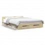 Cama con cajones madera ingeniería roble Sonoma 135x190 cm de vidaXL, Camas y somieres - Ref: Foro24-3280771, Precio: 149,85 ...