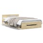 Cama con cajón madera ingeniería roble Sonoma 100x200 cm de vidaXL, Camas y somieres - Ref: Foro24-3280792, Precio: 132,76 €,...