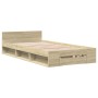 Cama con cajón madera ingeniería roble Sonoma 100x200 cm de vidaXL, Camas y somieres - Ref: Foro24-3280792, Precio: 132,76 €,...