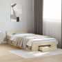 Cama con cajón madera ingeniería roble Sonoma 100x200 cm de vidaXL, Camas y somieres - Ref: Foro24-3280792, Precio: 132,76 €,...