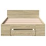 Cama con cajón madera ingeniería roble Sonoma 100x200 cm de vidaXL, Camas y somieres - Ref: Foro24-3280792, Precio: 132,76 €,...