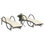 Tumbonas con mesita 2 unidades ratán sintético marrón de vidaXL, Tumbonas - Ref: Foro24-368264, Precio: 275,46 €, Descuento: %