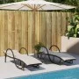 Sun loungers with table 2 units brown synthetic rattan by vidaXL, Loungers - Ref: Foro24-368264, Price: 297,51 €, Discount: %