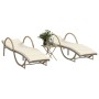 Tumbonas con mesita 2 unidades ratán sintético beige de vidaXL, Tumbonas - Ref: Foro24-368266, Precio: 275,55 €, Descuento: %