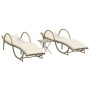 Tumbonas con mesita 2 unidades ratán sintético beige de vidaXL, Tumbonas - Ref: Foro24-368266, Precio: 275,55 €, Descuento: %