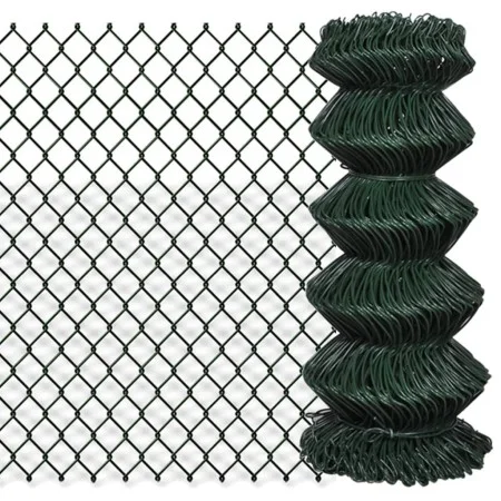 Valla de tela metálica acero verde 0,8x15 m by vidaXL, fence panels - Ref: Foro24-140343, Price: 59,65 €, Discount: %