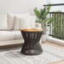 Mesa de centro base de alambre madera acacia negro Ø 45x44 cm de vidaXL, Mesas de jardín - Ref: Foro24-365637, Precio: 90,41 ...