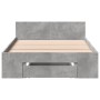 Cama con cajón madera ingeniería gris hormigón 100x200 cm de vidaXL, Camas y somieres - Ref: Foro24-3280793, Precio: 133,29 €...