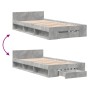 Cama con cajón madera ingeniería gris hormigón 100x200 cm de vidaXL, Camas y somieres - Ref: Foro24-3280793, Precio: 133,29 €...