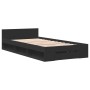 Cama con cajón madera de ingeniería negra 90x200 cm de vidaXL, Camas y somieres - Ref: Foro24-3280798, Precio: 134,88 €, Desc...