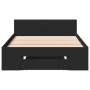 Cama con cajón madera de ingeniería negra 90x200 cm de vidaXL, Camas y somieres - Ref: Foro24-3280798, Precio: 134,88 €, Desc...